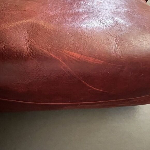 The Zip Top Transport Carryall Dark Cabernet Leather Tote Bag Retired Crossbody - Picture 7 of 11